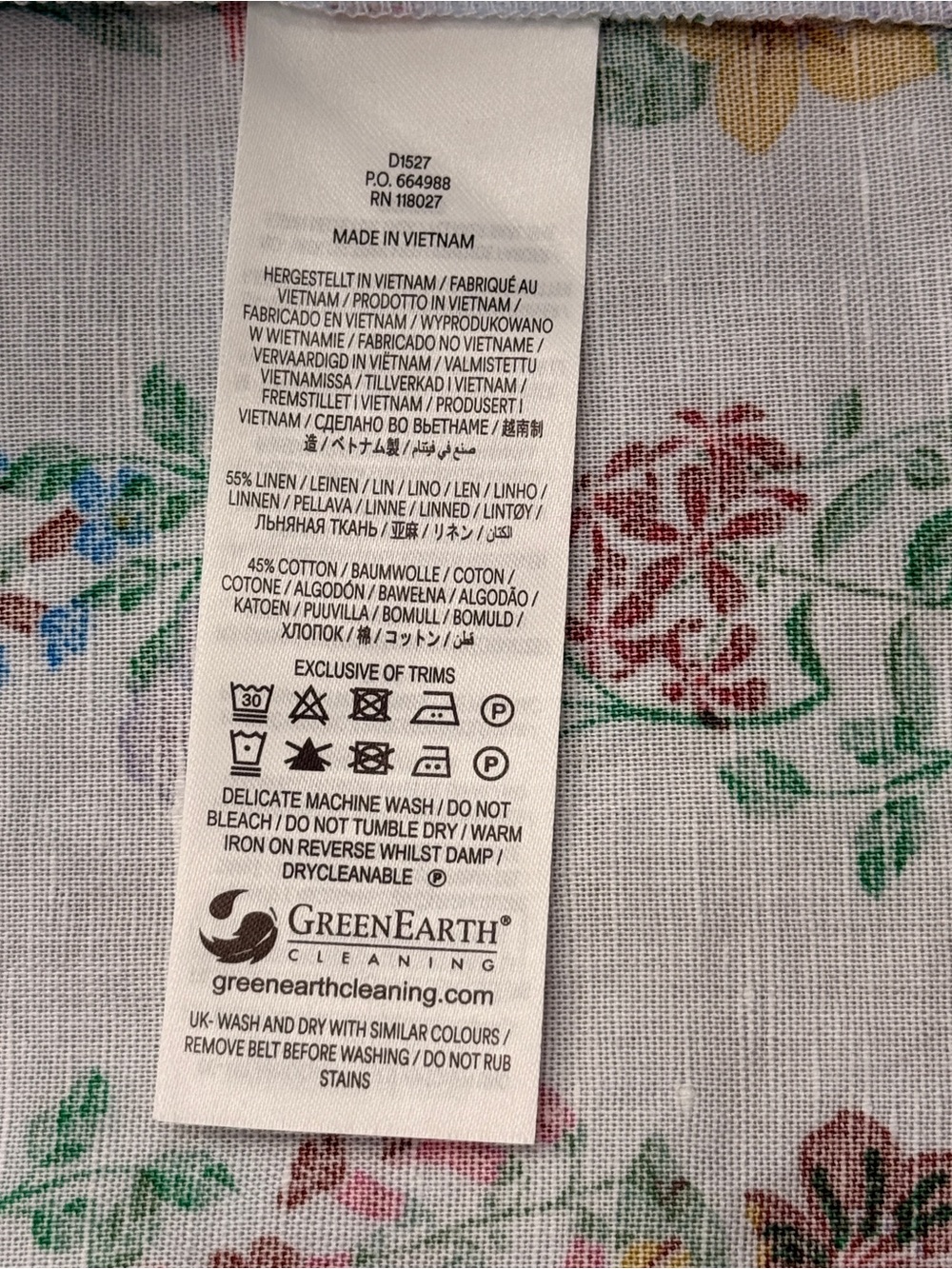 Boden Arabella Linen Blend Dress in Ice Cube Blue Blossom Trail - Picture 9 of 10